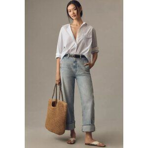 Anthropologie The Lonnie Cuffed High-Rise Crop Jeans by Pilcro 22W PLUS SIZE